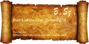 Bartakovics Szovát névjegykártya